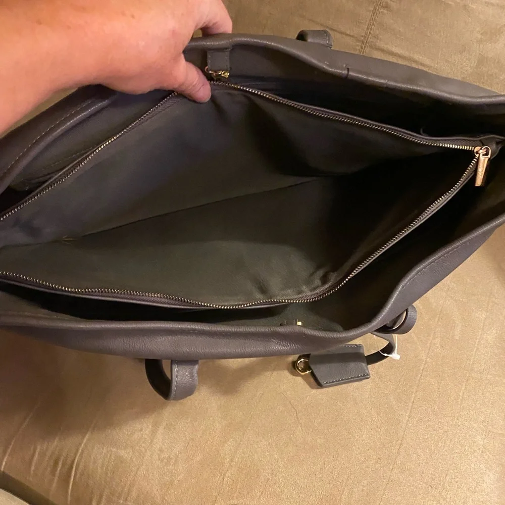 Platinum Avenue Laptop Tote Bag 15” Work Business Travel Gray Shoulder Bag